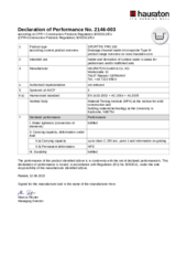 Declaration of Performance