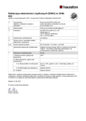 Deklaracja właściwości użytkowych