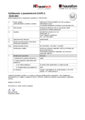 Vyhlásenie o parametroch