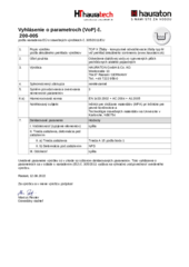 Vyhlásenie o parametroch