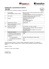 Vyhlásenie o parametroch