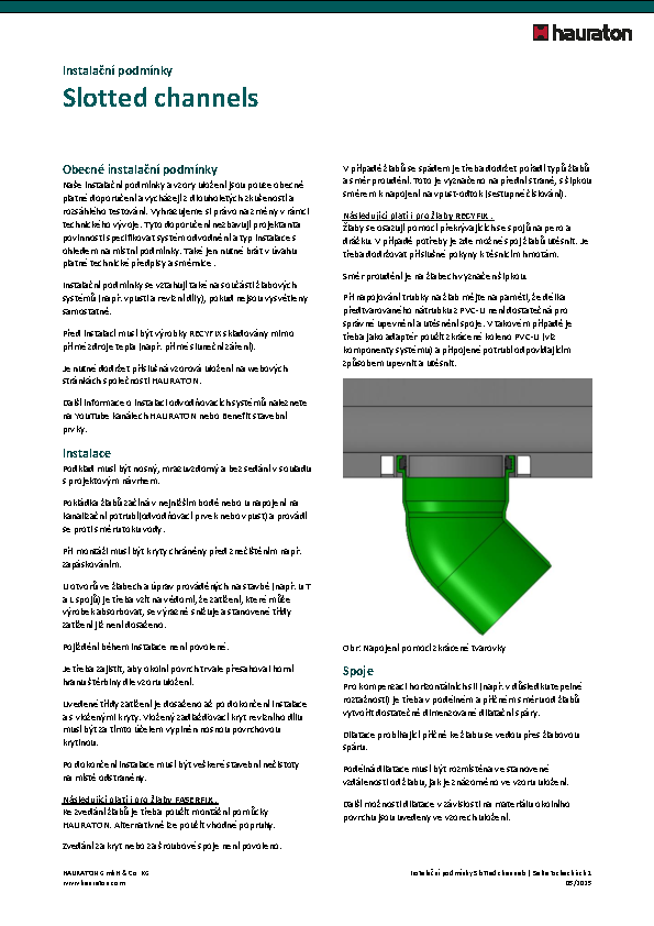 Instalační podmínky