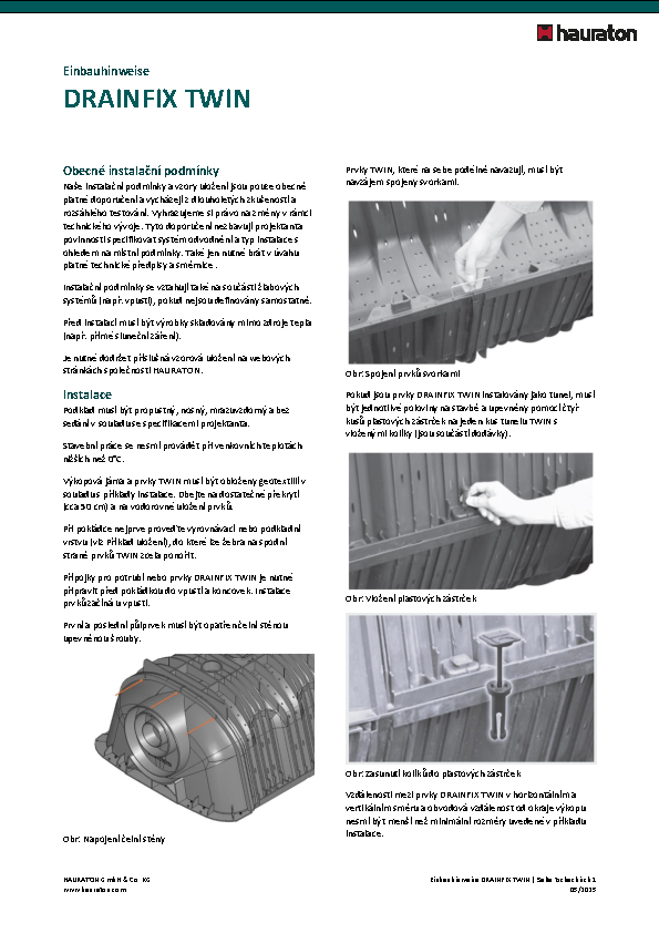 Instalační podmínky