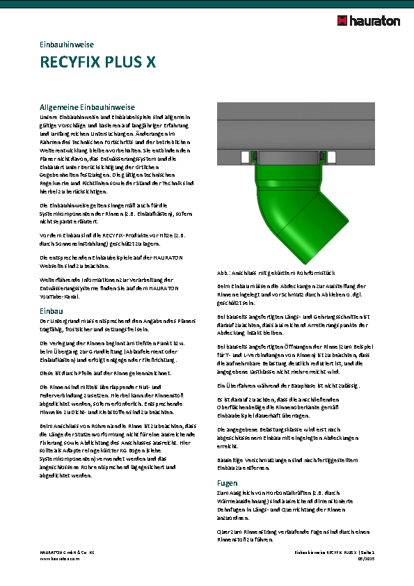 Einbauhinweis