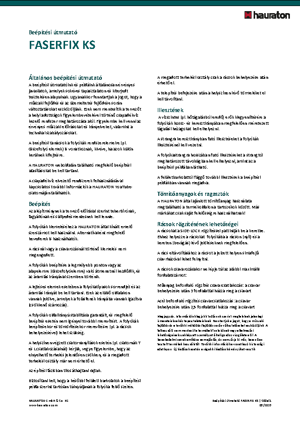 Beépítési útmutató