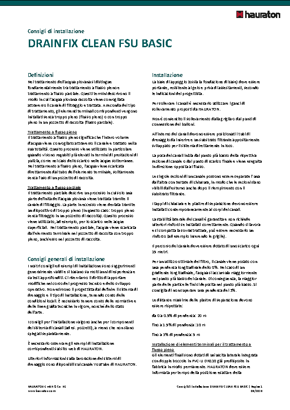 Istruzioni di posa