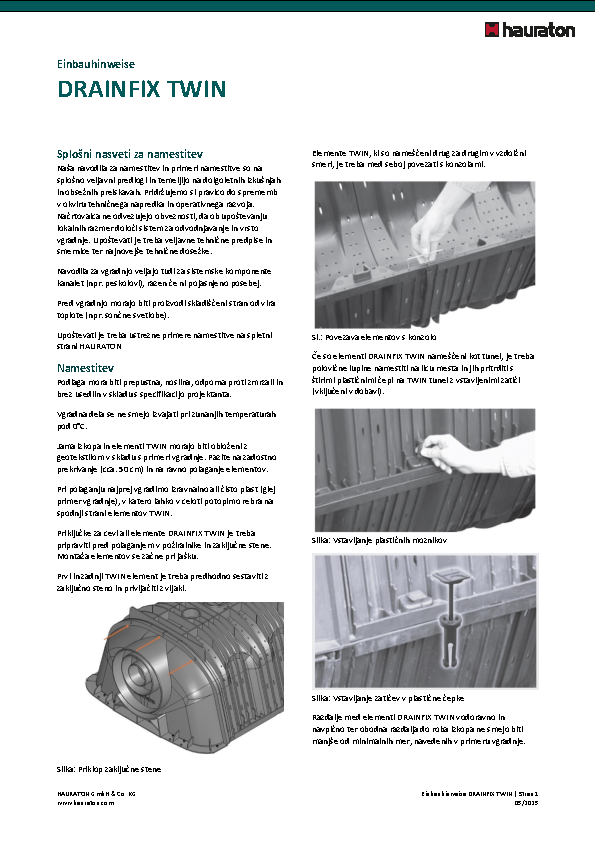 Navodila za vgradnjo