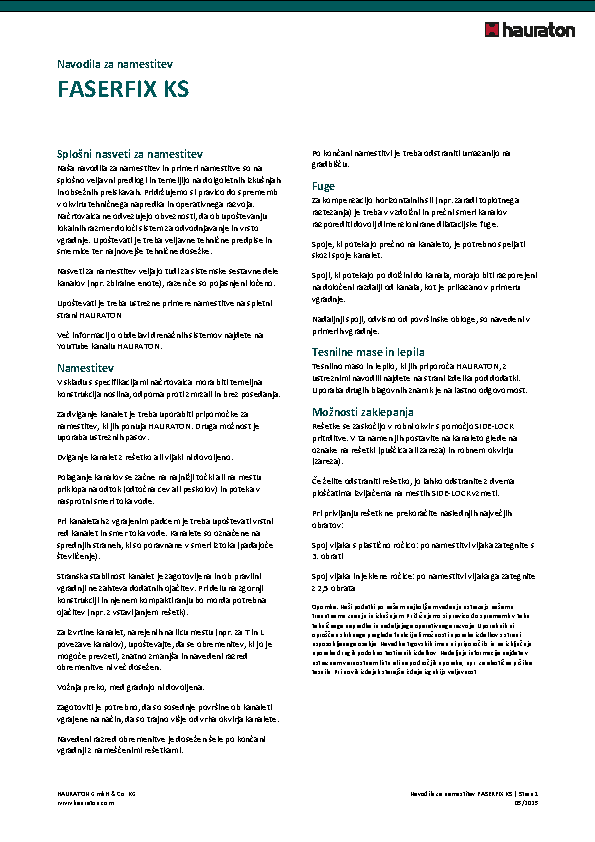 Navodila za vgradnjo