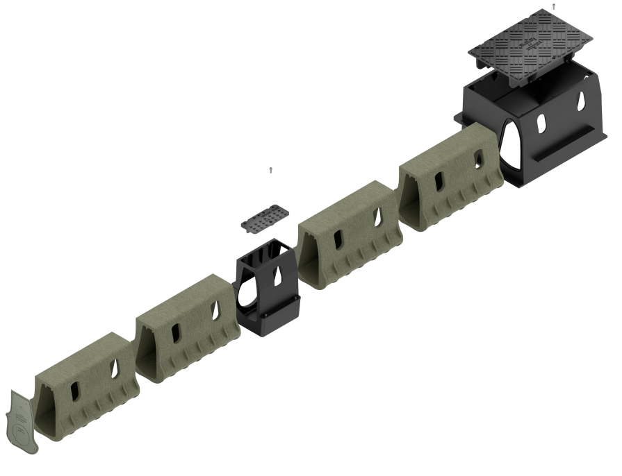 deconstructed product image highlighting the most important parts of the product